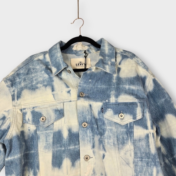 Levi's Made & Crafted Trucker Jean Jacket Blue Tie Dye Womens Size XL NEW $298 - Picture 4 of 16